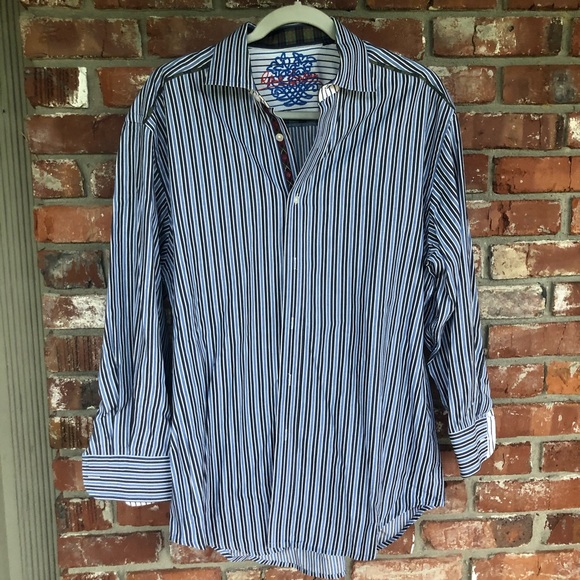 Robert Graham Other - Robert Graham blue and white button down size L